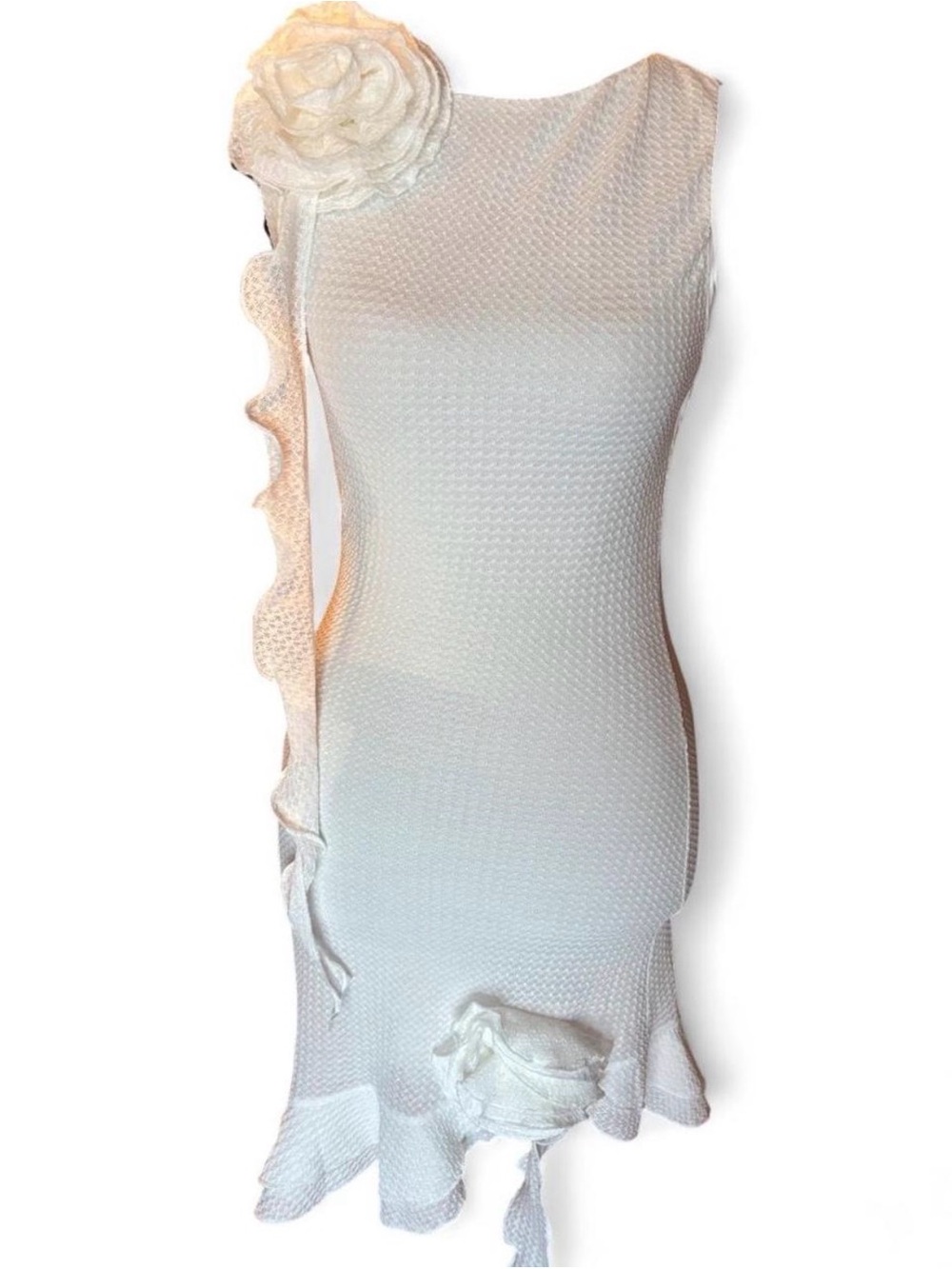 Loucia White Textured mini dress Size S